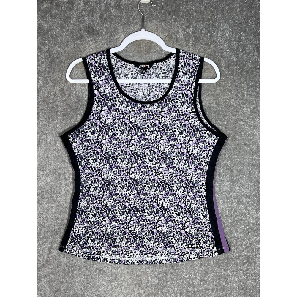 Kerrits Ice Fil UPF 30 Tank Top Womens Sz M Purple Camo Riding Mesh Lightweight